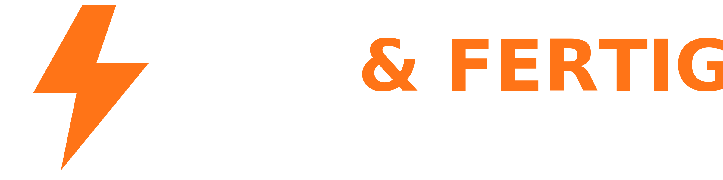 Weiße Logovariante Volt & Fertig Elektrotechnik
